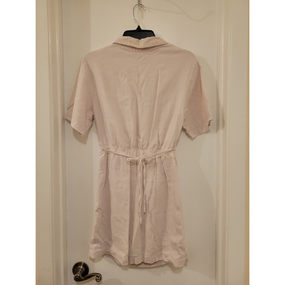 Abercrombie & Fitch Linen-Blend Cutout Shirt Mini Dress Spring Summer Peek A Boo - Picture 3 of 8